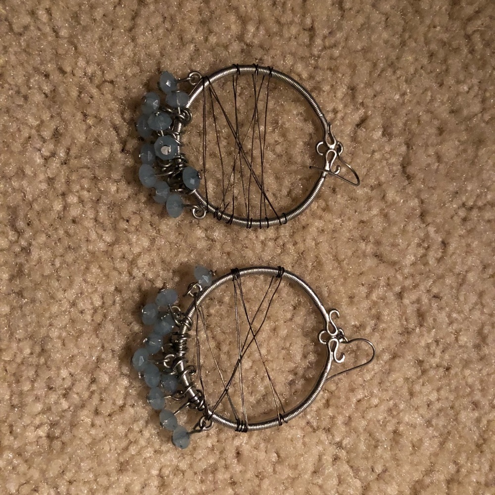 Wire and bead earrings
